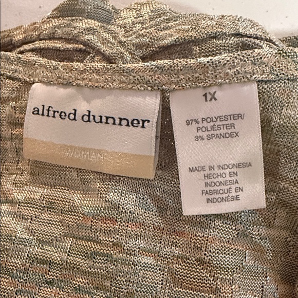 Alfred Dunner Beige and Light Brown Women's Blouse - Picture 6 of 7